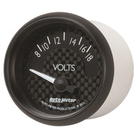 Autometer GT Series 52mm Short Sweep Electronic 8-18 Volts Voltmeter - Burkken Auto Parts
