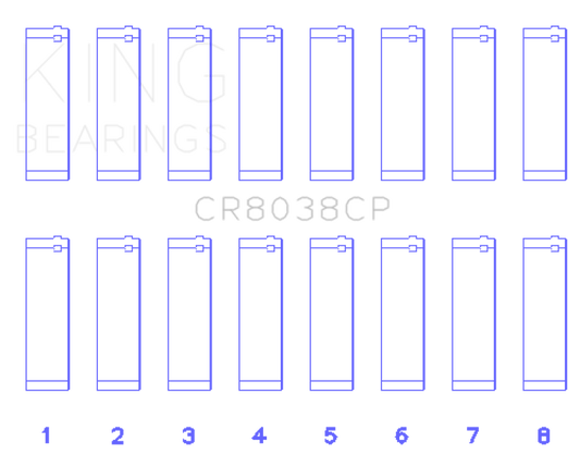 King Engine Bearings 03-09 Ford Powerstroke V8 6.0L Diesel (Size +.25mm) Connecting Rod Bearing Set
