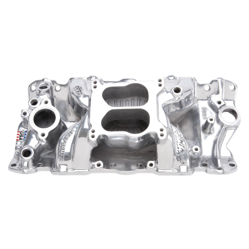 Edelbrock SBC Perf Air Gap Manifold Polished - Burkken Auto Parts