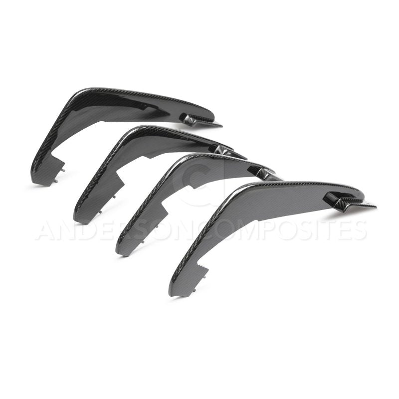 Anderson Composites 20-21 Chevrolet Corvette C8 Stingray Carbon Fiber Rear Diffuser Fins (Set of 4) - Burkken Auto Parts