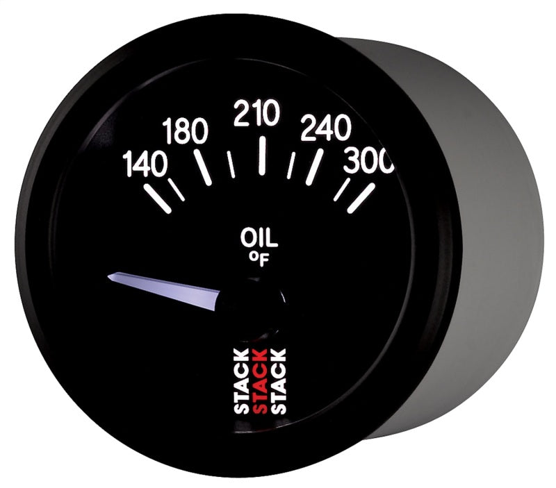 Autometer Stack 52mm 140-300 Deg F 1/8in NPTF Electric Oil Temp Gauge - Black - Burkken Auto Parts