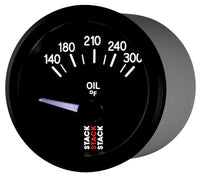 Autometer Stack 52mm 140-300 Deg F 1/8in NPTF Electric Oil Temp Gauge - Black - Burkken Auto Parts