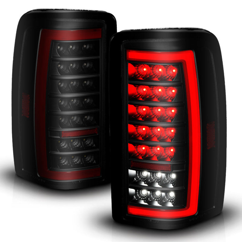 ANZO 00-06 Chevrolet Tahoe / GMC Yukon Full LED Taillights w/ Lightbar Black Housing/Smoke Lens - Burkken Auto Parts