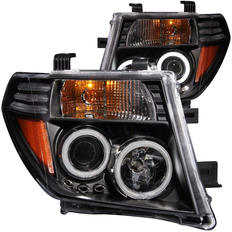 ANZO 2005-2008 Nissan Frontier Projector Headlights w/ Halo Black - Burkken Auto Parts