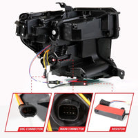 ANZO 19-21 GMC Sierra 1500 LED Projector Headlight w/Switchback+Sequential - Black - Burkken Auto Parts