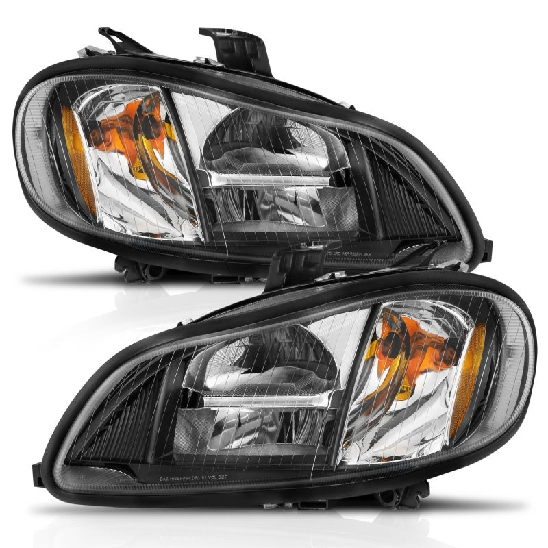 ANZO 2002-2014 Freightliner M2 LED Crystal Headlights Black Housing w/ Clear Lens (Pair) - Burkken Auto Parts