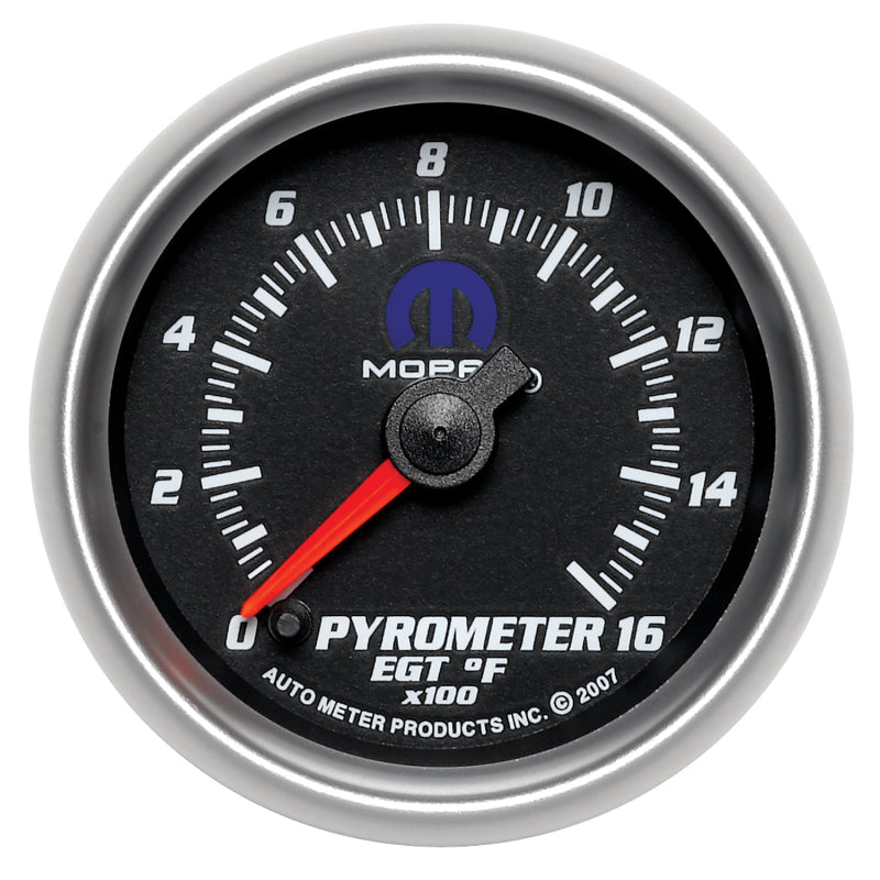 Autometer Mopar 2-1/16in 1600 Degree Digital Stepper Motor Pyrometer (EGT) Gauge - Black - Burkken Auto Parts
