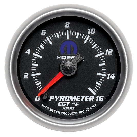 Autometer Mopar 2-1/16in 1600 Degree Digital Stepper Motor Pyrometer (EGT) Gauge - Black - Burkken Auto Parts