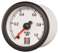Autometer Stack 52mm 0-1 Bar M10 Male Pro Stepper Motor Fuel Pressure Gauge - White - Burkken Auto Parts