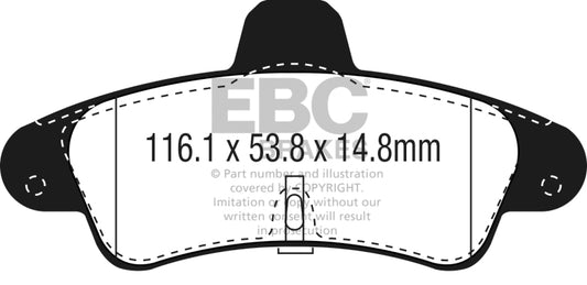 EBC 2001-2003 Mercury Cougar 2.0L Redstuff Rear Brake Pads