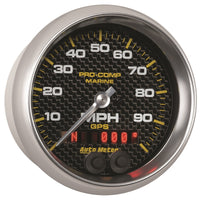 Autometer Marine Carbon Fiber 3-3/8in 100MPH GPS Speedometer Gauge - Burkken Auto Parts