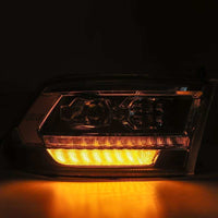 AlphaRex 09-18 Dodge Ram 2500HD LUXX LED Proj Headlights Plank Style Black w/Seq Signal/Smoked DRL - Burkken Auto Parts