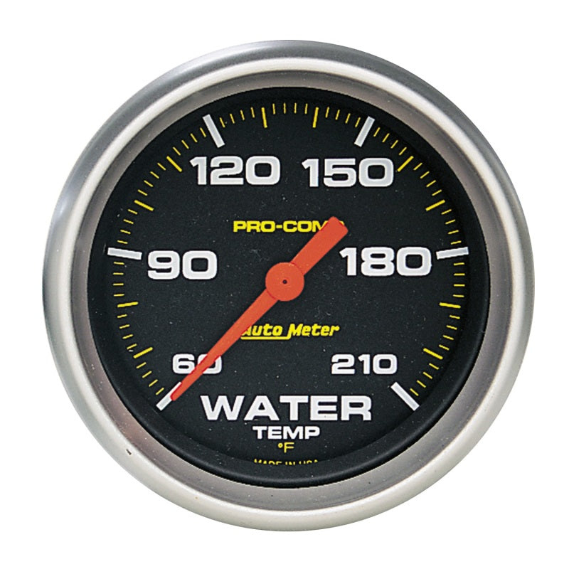 Autometer Pro Comp 60-210 Deg F Full Sweep Electronic Water Temperature Low Temp Gauge - Burkken Auto Parts
