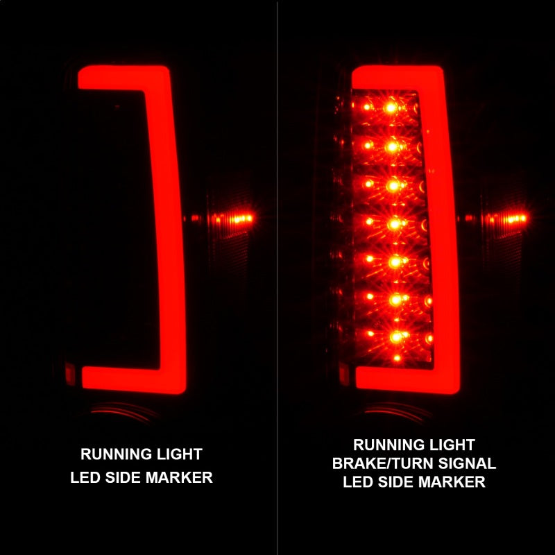 ANZO 2004-2012 Chevrolet Colorado/ GMC Canyon LED Tail Lights w/ Light Bar Black Housing - Burkken Auto Parts