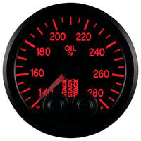 Autometer Stack Instruments 52mm 140-280 Deg F 1/8in NPTF Male Pro Control Oil Temp Gauge - Black - Burkken Auto Parts