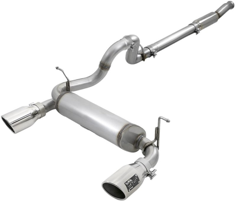 aFe Rebel Series 409 Stainless Steel Cat-Back Exhaust 18-21 Jeep Wrangler JL 2.0L (t) - Polished Tip - Burkken Auto Parts