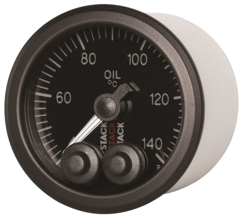 Autometer Stack 52mm 40-140 Deg C 1/8in NPTF Male Pro-Control Oil Temp Gauge - Black - Burkken Auto Parts