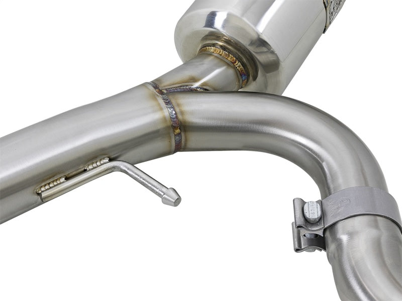 aFe Takeda 3in. to 2.5in. 304 SS C/B Exhaust 08-15 Mitsubishi EVO I4-2.0L (t) - Blue Flamed Tips - Burkken Auto Parts
