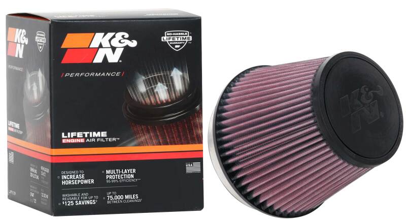 K&N Universal Clamp-On Air Filter 6in FLG / 7-1/2in B / 5in T / 6in H - Burkken Auto Parts