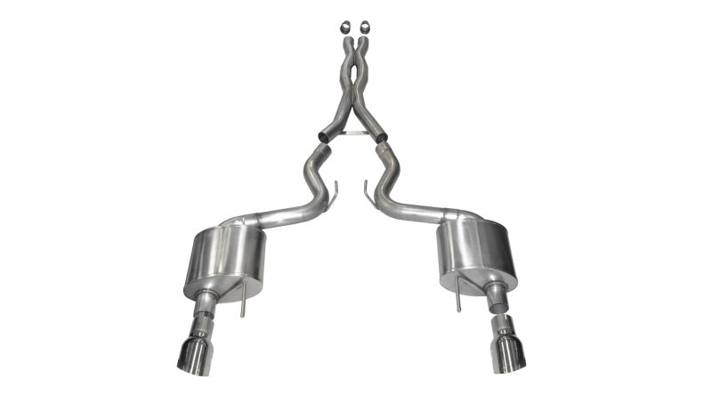 Corsa 2015-2017 Ford Mustang GT 5.0 3in Cat Back Exhaust Polish Dual 4.5in Tip (Xtreme) - Burkken Auto Parts