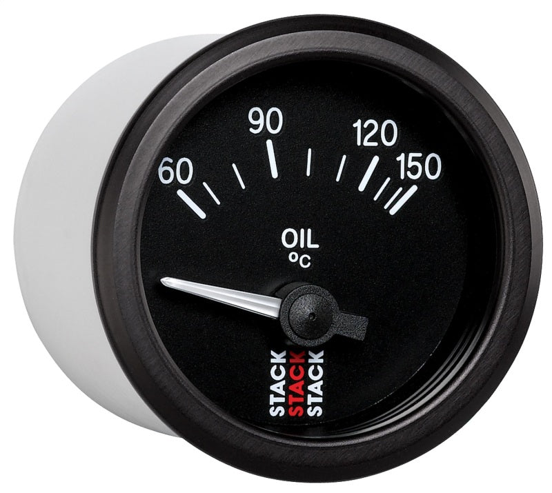 Autometer Stack 52mm 60-150 Deg C M10 Male Electric Oil Temp Gauge - Black - Burkken Auto Parts