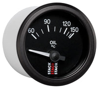 Autometer Stack 52mm 60-150 Deg C M10 Male Electric Oil Temp Gauge - Black - Burkken Auto Parts