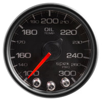 Autometer Spek-Pro Gauge Oil Temp 2 1/16in 300f Stepper Motor W/Peak & Warn Blk/Blk - Burkken Auto Parts
