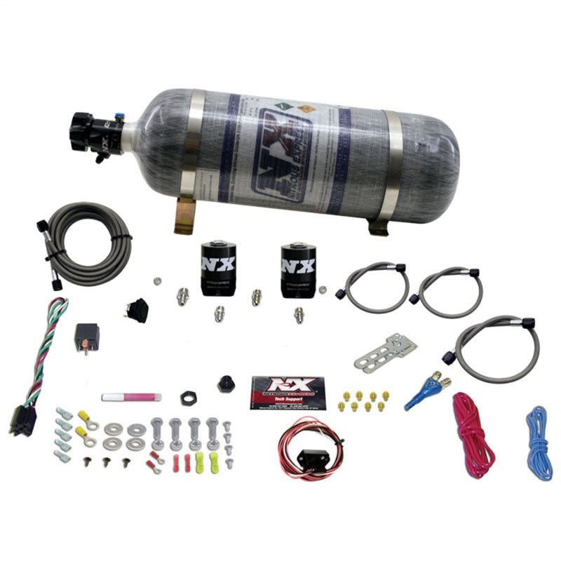Nitrous Express 10-15 Chevrolet Camaro (5th Gen) Single Nozzle Nitrous Kit (35-150HP) w/Comp Bottle - Burkken Auto Parts