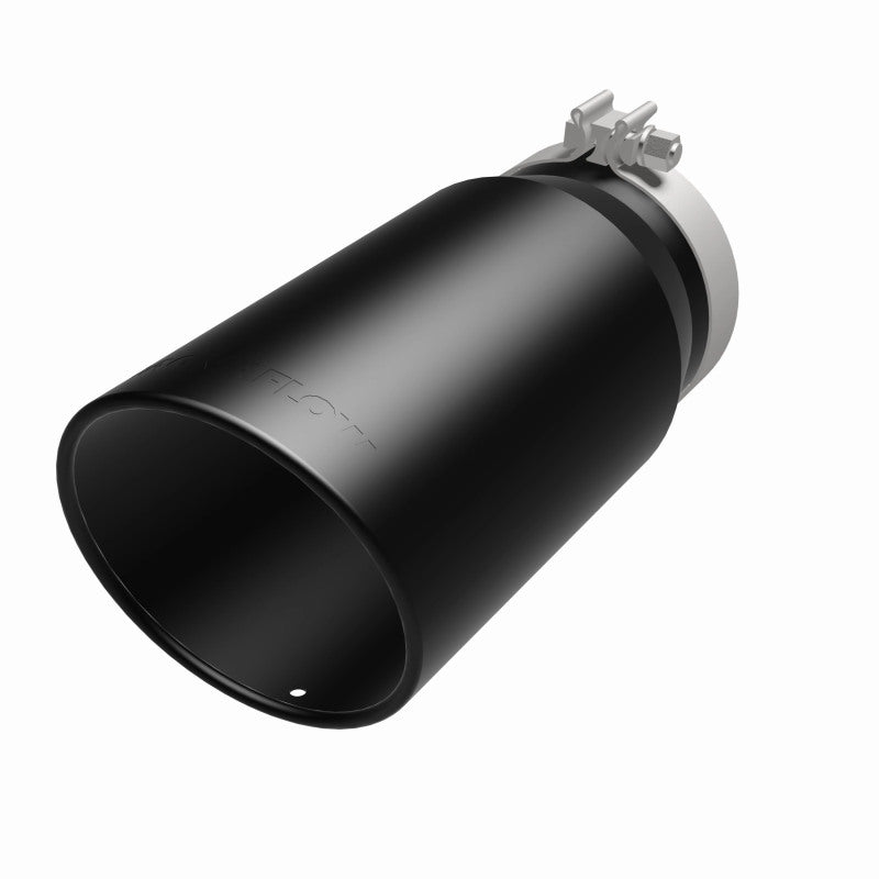 MagnaFlow Tip Stainless Black Coated Single Wall Round Single Outlet 6in Dia 5in Inlet 13in L - Burkken Auto Parts