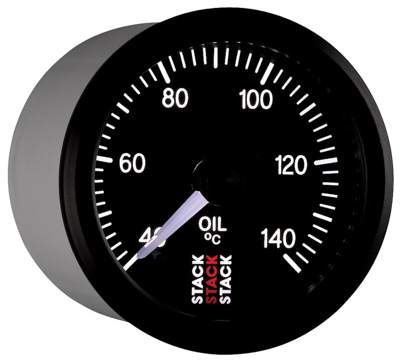 Autometer Stack 52mm 40-140 Deg C 1/8in NPTF Male Pro Stepper Motor Oil Temp Gauge - Black - Burkken Auto Parts