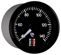Autometer Stack 52mm 40-140 Deg C 1/8in NPTF Male Pro Stepper Motor Oil Temp Gauge - Black - Burkken Auto Parts