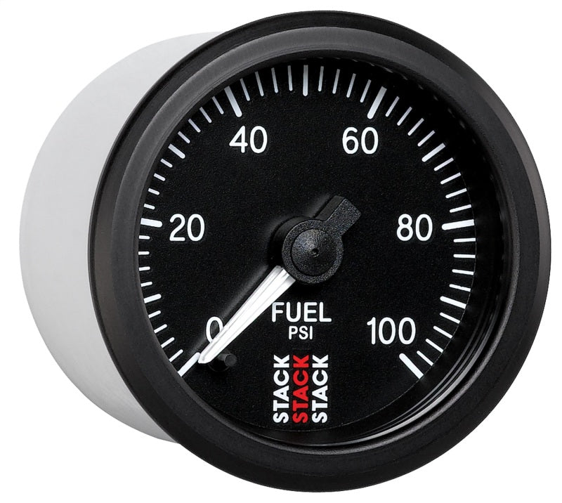 Autometer Stack 52mm 0-100 PSI 1/8in NPTF Male Pro Stepper Motor Fuel Pressure Gauge - Black - Burkken Auto Parts