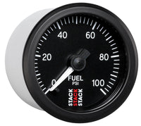 Autometer Stack 52mm 0-100 PSI 1/8in NPTF Male Pro Stepper Motor Fuel Pressure Gauge - Black - Burkken Auto Parts