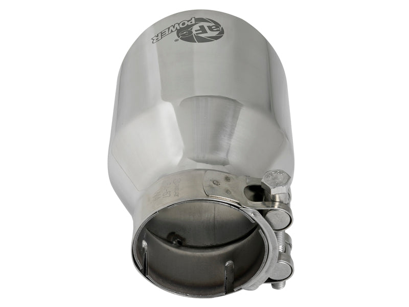 aFe MACH Force-Xp 304 SS Clamp-On Exhaust Tip 2.5in. Inlet / 4in. Outlet / 6in. L - Polished - Burkken Auto Parts