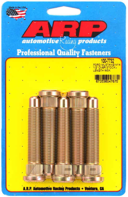 ARP 2015+ Ford Mustang GT M14 1/2in Over Stock Length Wheel Stud Kit - Burkken Auto Parts