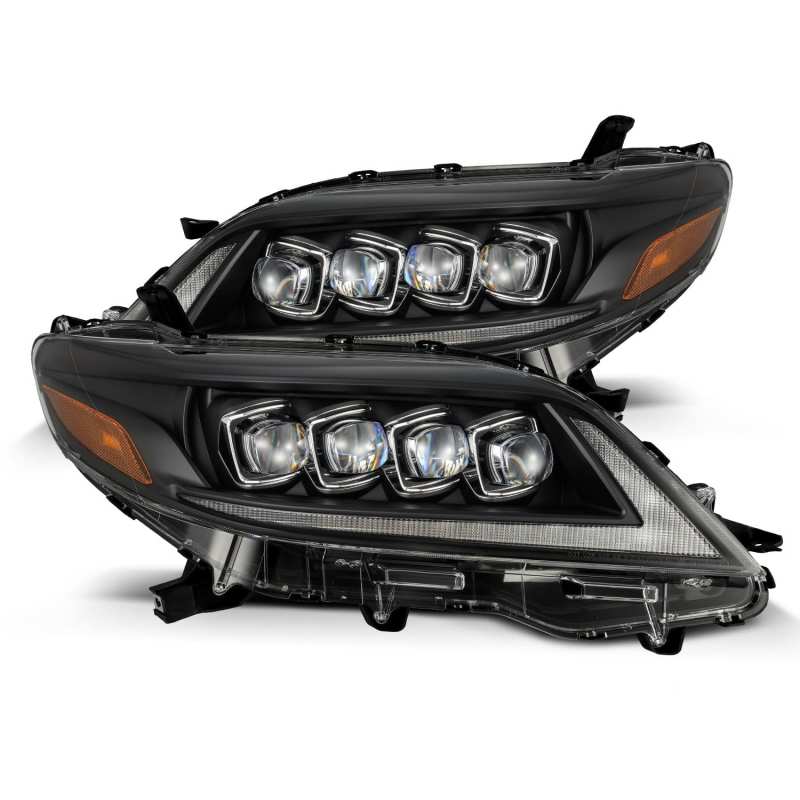 AlphaRex 2011+ Toyota Sienna NOVA LED Proj Headlights Plank Style Black w/Activ Light/Seq Signal/DRL - Burkken Auto Parts