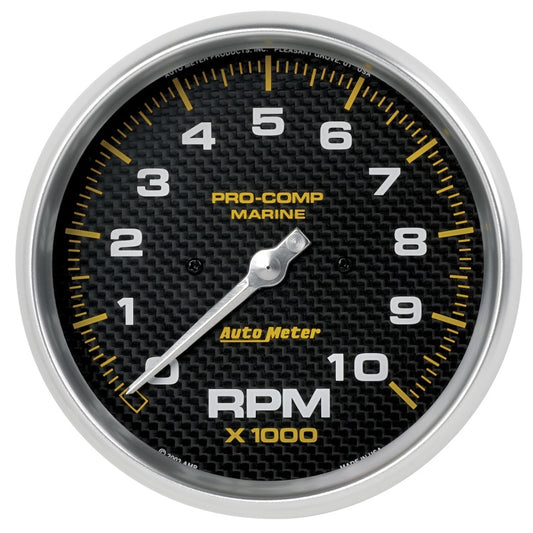 Autometer Marine Carbon Fiber 5in 10K RPM In-Dash Tachometer Gauge - Burkken Auto Parts