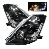 Spyder Nissan 350Z 03-05 Projector Headlights Halogen Model Only - DRL Black PRO-YD-N350Z02-DRL-BK - Burkken Auto Parts
