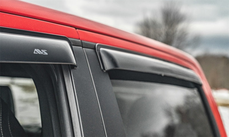 AVS 87-96 Dodge Dakota Quad Cab Ventvisor Outside Mount Window Deflectors 4pc - Smoke - Burkken Auto Parts