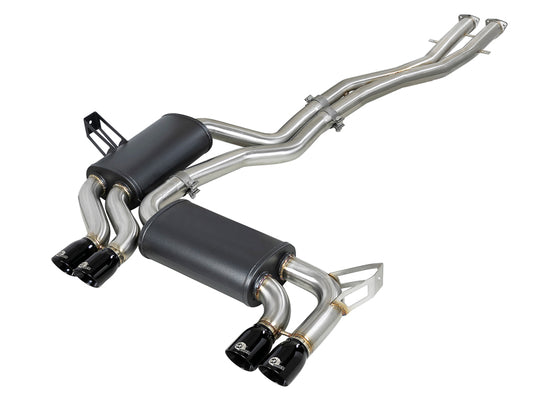 aFe MACH ForceXP 2.5 IN 304 Stainless Steel Cat-Back Exhaust System w/ Black Tips 01-06 BMW M3 (E46) - Burkken Auto Parts