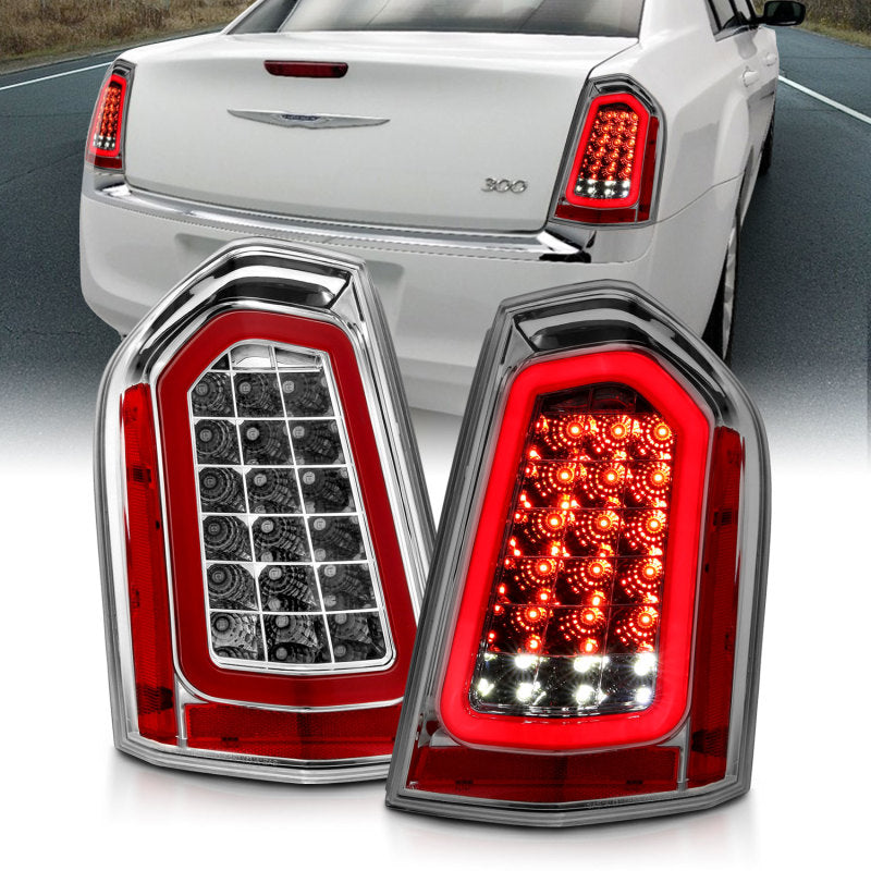 ANZO 11-14 Chrysler 300 LED Taillights Chrome w/ Sequential - Burkken Auto Parts