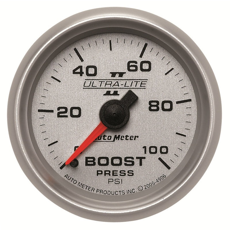 Autometer Ultra-Lite II 52mm 0-100 PSI Mechanical Boost Gauge - Burkken Auto Parts