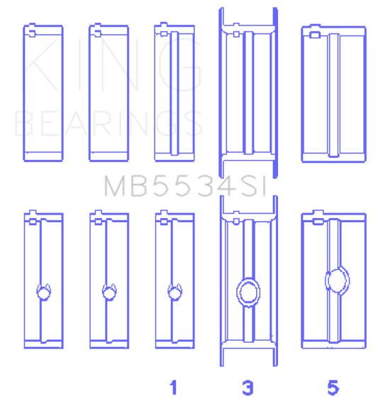 King Engine Bearings Chrysler/Jeep 318ci (Size STD) Main Bearing Set