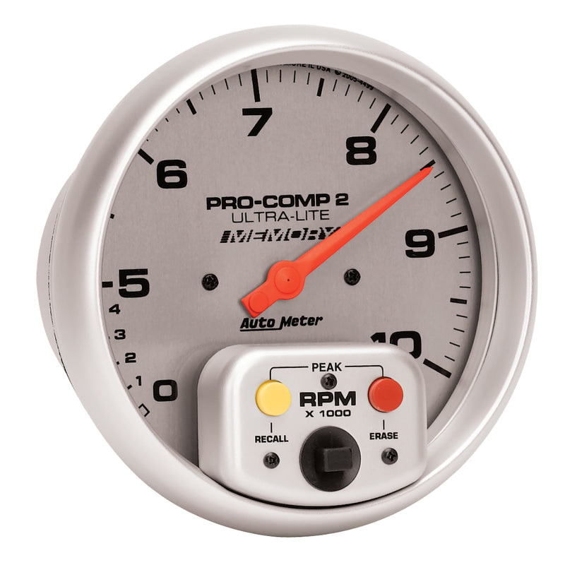 Autometer Ultra-Lite 5 inch 10K RPM In Dash Dual Range w/ Memory Tachometer - Burkken Auto Parts