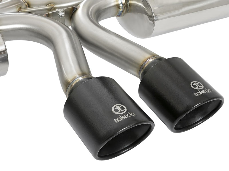 aFe Takeda 3in 304 SS Cat-Back Exhaust w/ Dual Center Black Tips 17+ Honda Civic Si (2dr) I4 1.5L - Burkken Auto Parts