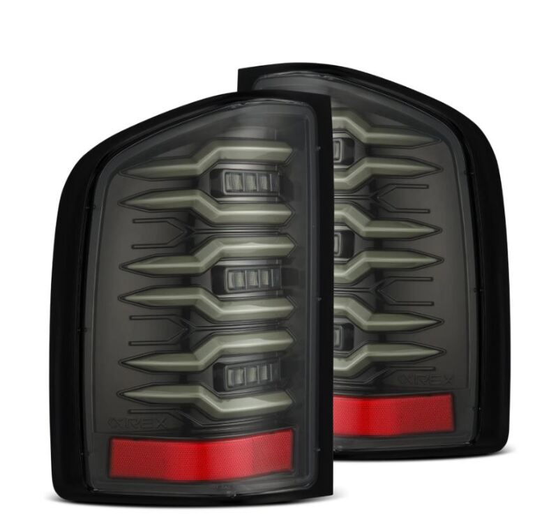 AlphaRex 07-13 Chevrolet Silverado 1500 (Ex. Hybrid Models) LUXX-Series LED Tail Lights Alpha-Black - Burkken Auto Parts