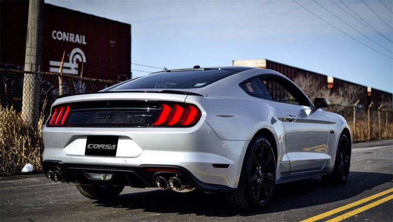 Corsa 2018-2023 Ford Mustang GT Fastback 5.0L 3in Cat-Back System Dual Rear Exit w/ 4in PolishedTips - Burkken Auto Parts