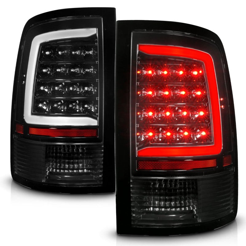 ANZO 09-18 Dodge Ram 1500 Full LED Taillights w/ Sequential Black Housing/Clear Lens - Burkken Auto Parts