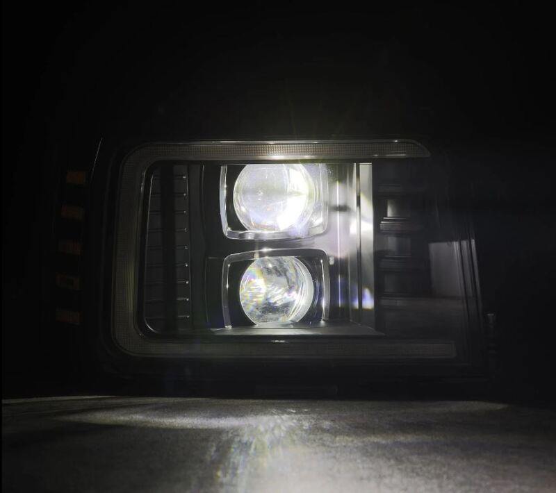 AlphaRex 92-96 Ford F-Series/Bronco LUXX-Series Proj Headlights Blk w/Actv Light SeqSig & SBDRL - Burkken Auto Parts