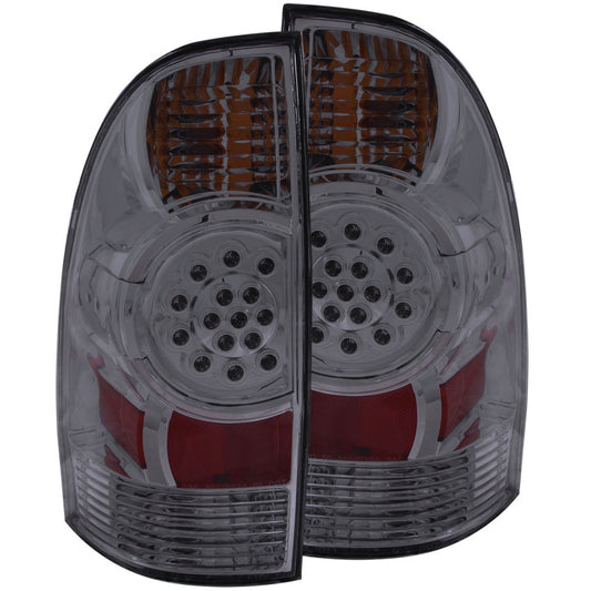 ANZO 2005-2015 Toyota Tacoma LED Taillights Smoke - Burkken Auto Parts